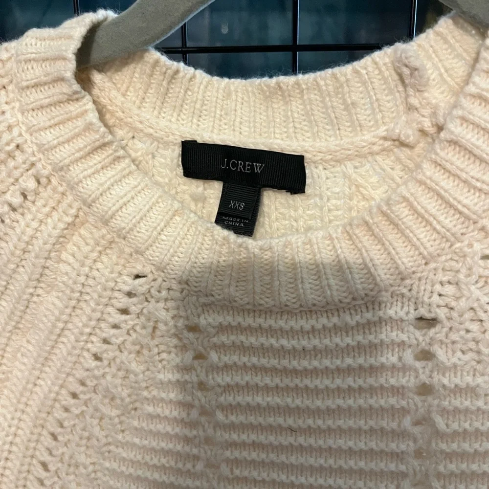 J. Crew Women's Ivory Knit Sweater - Crew Neck
